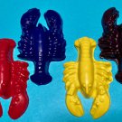 Set Four Large Lobster Crayfish Coloring Crayons-Sea Shrimp Birthday Crayons Red Blue SA