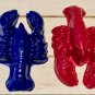 Set Four Large Lobster Crayfish Coloring Crayons-Sea Shrimp-Orange Blue Violet SB