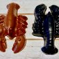 Set Four Large Lobster Crayfish Coloring Crayons-Ocean-Shrimp Birthday Party Brown Red Violet SD