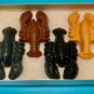Set Four Large Lobster Crayfish Coloring Crayons-Sea Shrimp-Birthday Party Brown Black Apricot SF