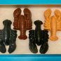 Set Four Large Lobster Crayfish Coloring Crayons-Sea Shrimp-Birthday Party Brown Black Apricot SF
