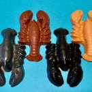 Set Four Large Lobster Crayfish Coloring Crayons-Sea Shrimp-Birthday Party Brown Black Apricot SF