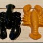 Set Four Large Lobster Crayfish Coloring Crayons-Sea Shrimp-Birthday Party Brown Black Apricot SF
