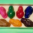Set Seven Bunny Coloring Crayons In Reusable Gift Box-Easter Or Birthday-Multiple Colors