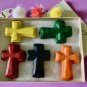 Set Five Big Cross Coloring Crayons In Gift Box-Great Easter Or Birthday Gift