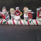 Relco Vintage NOEL Candle Holder Angels on Candy Cane Sled