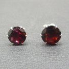 Real Garnet Earrings~.925 Sterling Silver Setting Round Shape Genuine Gemstone Real Garnet Earrings~.925 Sterling Silver Setting Round Shape Genuine Gemstone