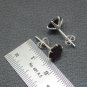 Real Garnet Earrings~.925 Sterling Silver Setting Round Shape Genuine Gemstone