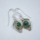Impressive 925 Sterling Silver, Green Color Natural Malachite Gemstone Earrings
