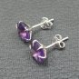 Genuine Natural Purple Amethyst earring, Amethyst Stud earring, 925 Silver Item