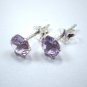 Natural Amethyst Stud Earrings 925 Sterling Silver, Purple Amethyst, Brand New