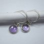 925 Silver Dangly Purple Color Natural Amethyst Gemstone 1.07 Grams New Earrings