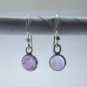 925 Silver Dangly Purple Color Natural Amethyst Gemstone 1.07 Grams New Earrings