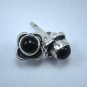 Flower Style Round Shape Genuine Black Onyx Gemstone Jewelry, 925 Pure Silver