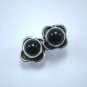 Flower Style Round Shape Genuine Black Onyx Gemstone Jewelry, 925 Pure Silver
