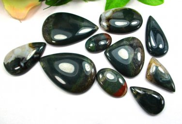 10 Pcs. Natural Moss agate Lot Cabochon, Loose Stone,Gemstone