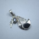 2 Pear Shape Blue Color Simulated Sapphire Gemstone New Pendant, 925 Pure Silver 2 Pear Shape Blue Color Simulated Sapphire Gemstone New Pendant, 925 Pure Silver