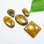 Natural Tiger's eye Crystal 5 Pieces Lot Wholesale Supply For Jewelry Making Gem