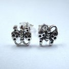 Butterfly Stud Earrings, 1.3 cm 925 Pure Solid Silver, Palin Earrings, For Girls Butterfly Stud Earrings, 1.3 cm 925 Pure Solid Silver, Palin Earrings, For Girls