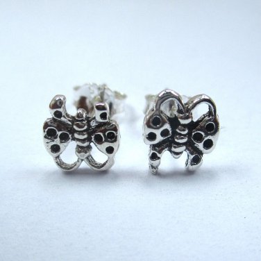 Butterfly Stud Earrings, 1.3 cm 925 Pure Solid Silver, Palin Earrings, For Girls