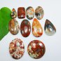 10 Piece Natural Multi Shape POPPY JASPER GEMSTONE Lot For Jewelry Making