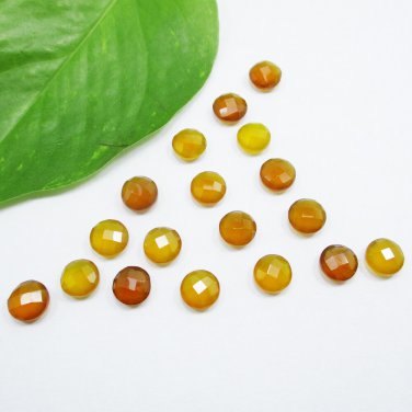 Yellow Color Natural Citrine Gemstone Round Shape Jewelry Making 18 Pieces Lot