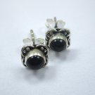 Natural Black onyx stud earrings, 925 sterling silver stud earrings 1.5 cm Item