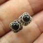 Natural Black onyx stud earrings, 925 sterling silver stud earrings 1.5 cm Item