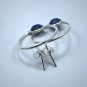 Genuine Lapis Lazuli Earrings 925 Silver, Dark Royal Navy Blue Round, Blue Color