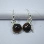 Pure 925 Solid Silver Dangly Brown Genuine Smoky Quartz Gemstone 2.1 cm Earrings