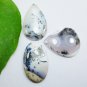 Natural Dendritic Agate Pear Oval Shape 3 Pieces Gemstone Lot For Jewelry Making