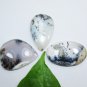 Natural Dendritic Agate Pear Oval Shape 3 Pieces Gemstone Lot For Jewelry Making