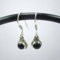 Small Round Shape Beautiful Real Black Onyx Gemstone Earrings 925 Silver Jewelry