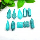 10 PCS Jewelry Making Blue Color Turquoise Gemstone Lot, Multi Shape 10 PCS Jewelry Making Blue Color Turquoise Gemstone Lot, Multi Shape