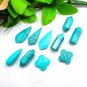 10 PCS Jewelry Making Blue Color Turquoise Gemstone Lot, Multi Shape