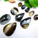 Real Banded Black Onyx, 10 PCS Loose Stone, Designer Banded Onyx 10 PCS Lot
