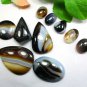 Real Banded Black Onyx, 10 PCS Loose Stone, Designer Banded Onyx 10 PCS Lot