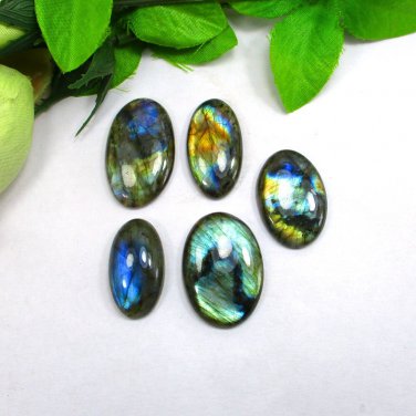 Natural Blue Labradorite Cabochons Handmade And hand polished 5 PCS New Lot