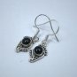 Natural Black Onyx Gemstone Round Shape 2.8 cm Earrings Jewelry For Girls India