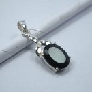 Natural Black Onyx Oval Shape Pendant, 925 Sterling Silver Jewelry Designer Item