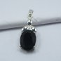 Natural Black Onyx Oval Shape Pendant, 925 Sterling Silver Jewelry Designer Item