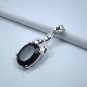 Natural Black Onyx Oval Shape Pendant, 925 Sterling Silver Jewelry Designer Item