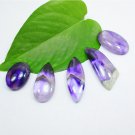 Genuine AMETHYST Gem 5 piece Jewelry Making Flatback Gorgeous Gemstone Lot