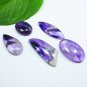 Genuine AMETHYST Gem 5 piece Jewelry Making Flatback Gorgeous Gemstone Lot
