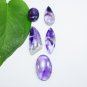 Genuine AMETHYST Gem 5 piece Jewelry Making Flatback Gorgeous Gemstone Lot