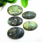 Carving Blue Fire Labradorite Oval Shape Gemstone 5 PCS LOT