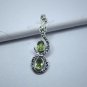 2 Genuine Peridot Gemstone Pendant, Oval Shape 925 Sterling Silver Jewelry