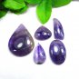 Natural Purple Color Amethyst 5 piece Lot set cabochon Polished Purple Amethyst