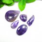Natural Purple Color Amethyst 5 piece Lot set cabochon Polished Purple Amethyst