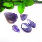 Natural Purple Color Amethyst 5 piece Lot set cabochon Polished Purple Amethyst
